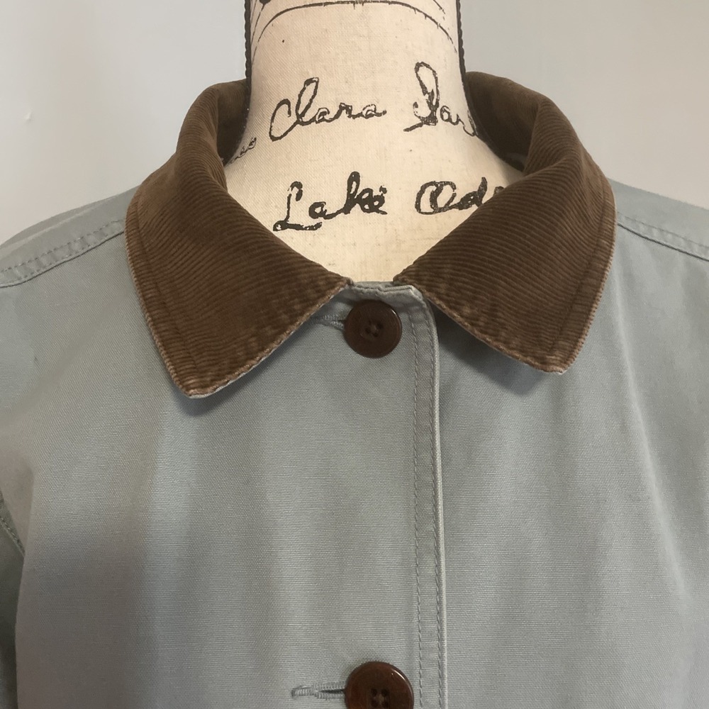 Vintage Women's LL Bean Barn Chore Jacket Coat Size XL Petite Flannel Lined Blue - Picture 3 of 14
